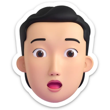 Asian man with a semi-open mouth, looking to the side sticker