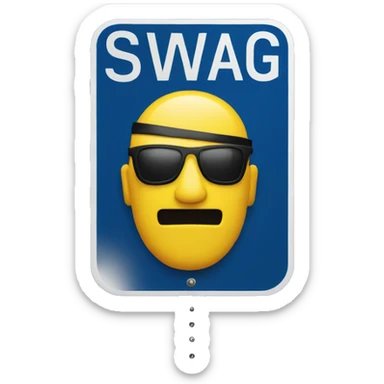 a street sign warning about "SWAG" sticker