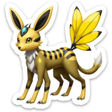 Meloetta-Renamon-Umbreon-Beedrill-Manectric-hybrid-fusion, full body sticker
