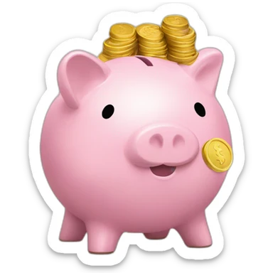 piggybank with coins sticker