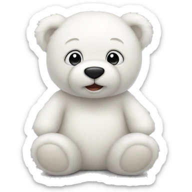 white teddy bear sticker