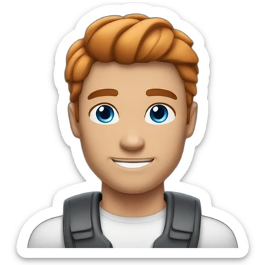 muscle man blue eyes slick coppery hair clean shaven sticker