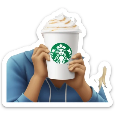 Starbucks cup drink with blonde girl blue eyes  sticker