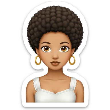 Black afrolatina with pixie afro sticker