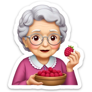 grandma making Raspberry sticker