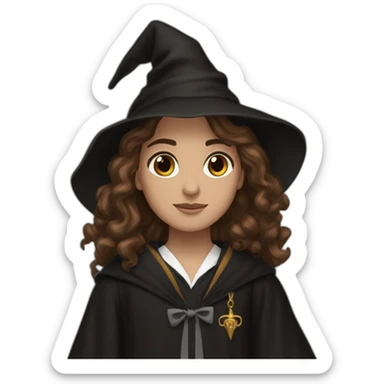 1 Hermione granger with Brown hair and is black wizard clothese sticker