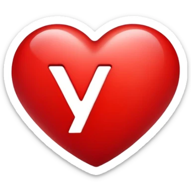 Heart with the letter y inside  sticker