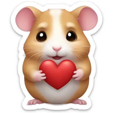 Hamster holding a heart being cute sticker
