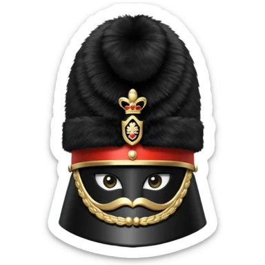 A Royal Guard hat with black fur texture and tall silhouette. sticker