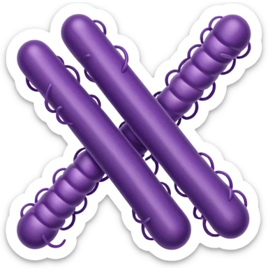 Multiple Lactobacillus bacteria emojis, thick rod shape, purple, soft fibrous texture, clean ingredient icon style
 sticker