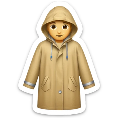 sand raincoat, just rain coat, negative: object. sticker