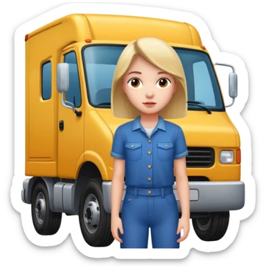 A truck hitting a girl and about to falling sticker