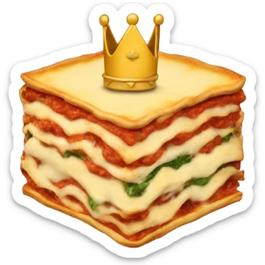 Lasagna with a crown  sticker
