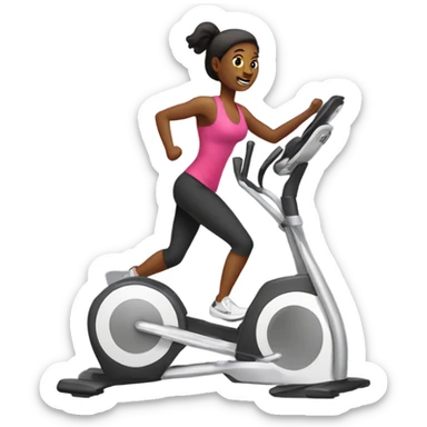 Workout on the elliptical trainer sticker