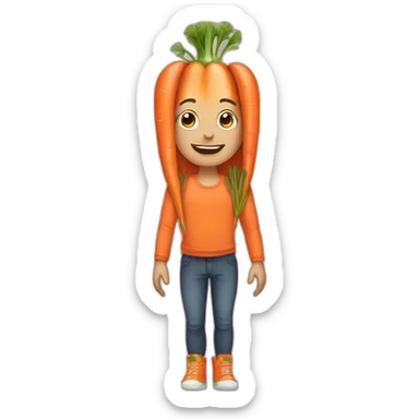 Half human half carrot hybrid sticker