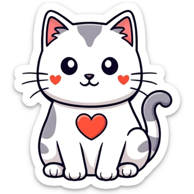 Love emoji cat sticker