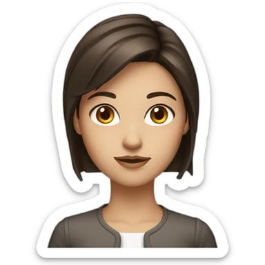 girl architect brunette,  brown eyes sticker