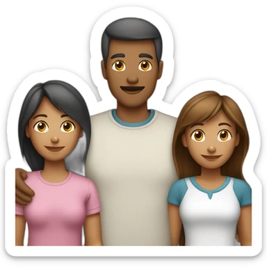 father, mother, son teenager and child daughter sticker