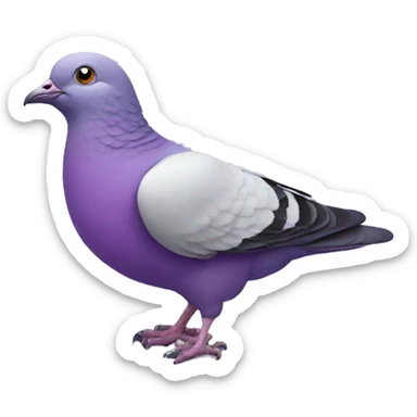 Purple cute pigeon sticker