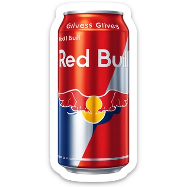 a red bull can that says girlfriend gives you wings sticker