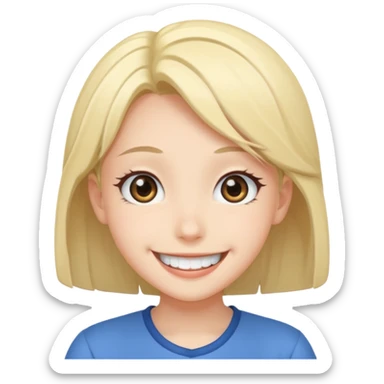 anime character with a big smile sticker