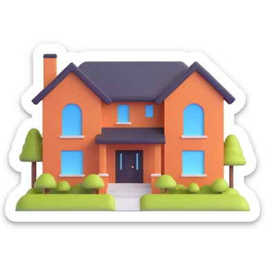 modern family home with a roof and windows sticker