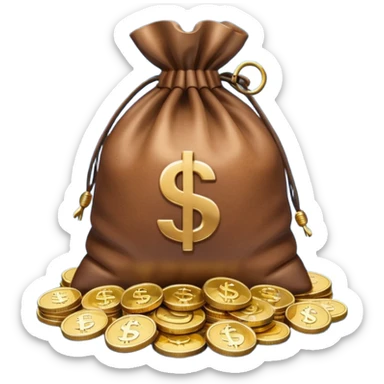 money bag on top of blue coins stack sticker