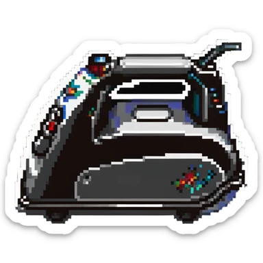 A clothes iron with steam coming out of it sticker
