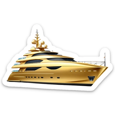 Gold super yacht  sticker