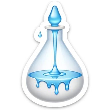 white translucent glue drops dripping out of glue bottle sticker