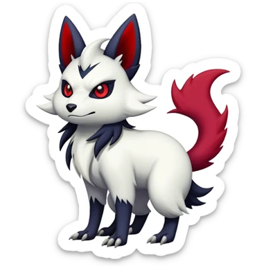 Vampiric feral gothic emo dark Zangoose-Absol-Fakémon-hybrid-creature (full body) sticker