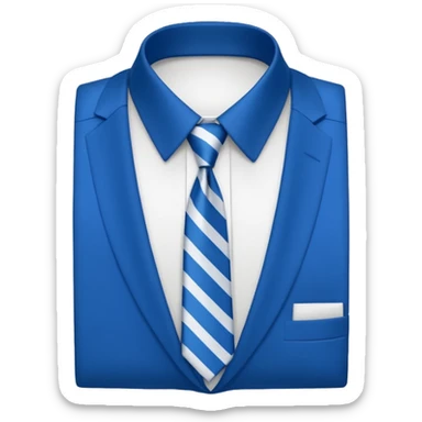 men's blue tie on white shirt, minimalism, no emojis or faces, iOS emoji style sticker