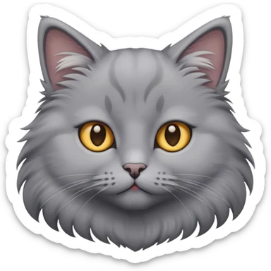 A grey, cute cat sticker