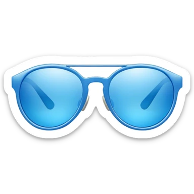 Blue sun glasses, front view, no face, no head sticker