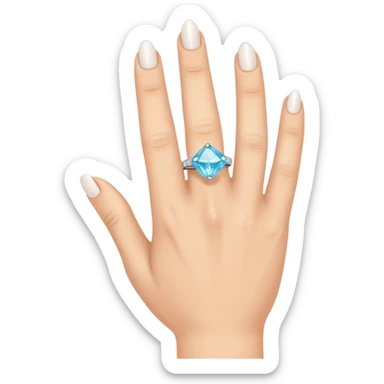  right hand with diamond ring on rong finger sticker