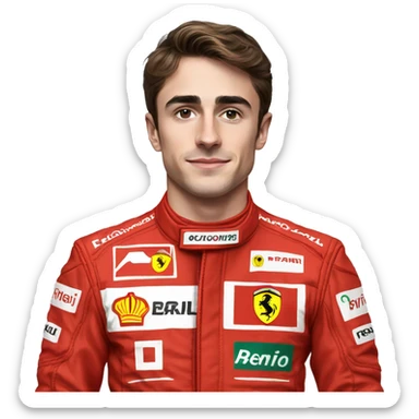 charles leclerc in ferrari suit sticker