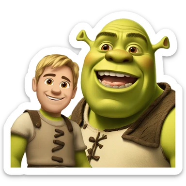 shrek with donckey  sticker