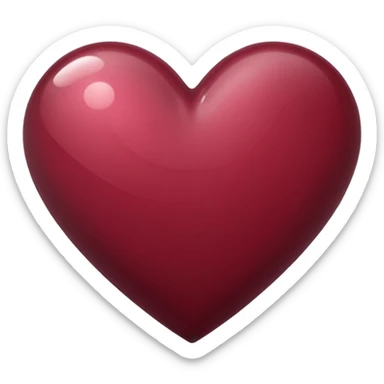 burgundy heart sticker