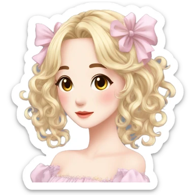 Cute gorgeous pretty attractive anime lady beautiful hair with gorgeous dress fairycore cottagecore detailed high quality trending VOGUE aesthetic sticker