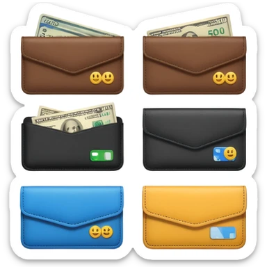 Two wallets side by side, one empty with overdraft fee -$35, one full labeled “$20K savings”, icons of banks and bills around, emoji-style realism sticker