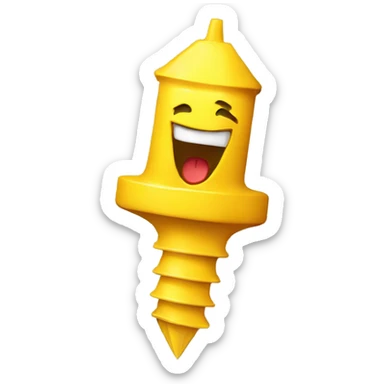 yellow screw that is mad sticker