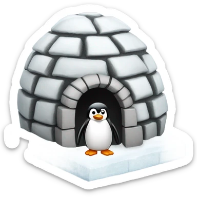 igloo winter is coming and penguin  sticker