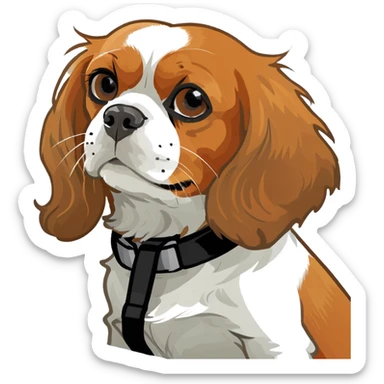 Cavalier king charles spaniel on ski sticker