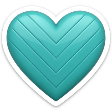 teal heart with a chevron pattern sticker