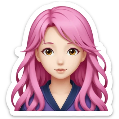 beautiful gorgeous anime lady with sticker