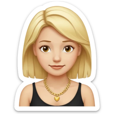 Female with Gold Necklace, fair skin,blonde hair, different expressions. sticker