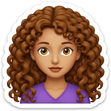 Mujer piel canela y pelo rizado largo  sticker