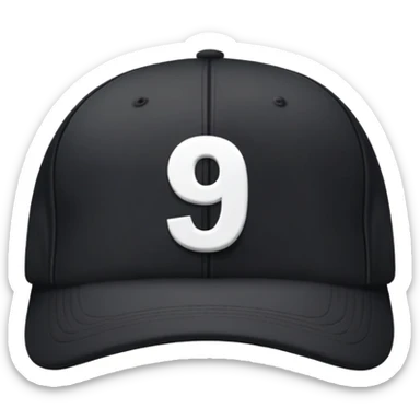 black cap with number “9” on it sticker