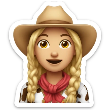 Cow girl sticker