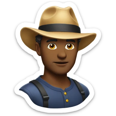 bold man in a hat sticker